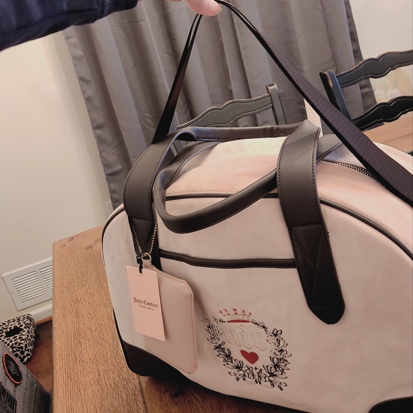 Juicy Couture Dome Weekender Travel Bag Tote Bag NWT pink and brown - Picture 5 of 10